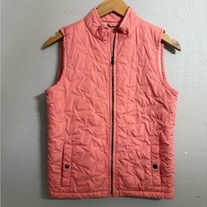 Gap Kids Girls Star Quilted Vest Peach Color Size XXL Snap Shut Pockets Zip Up